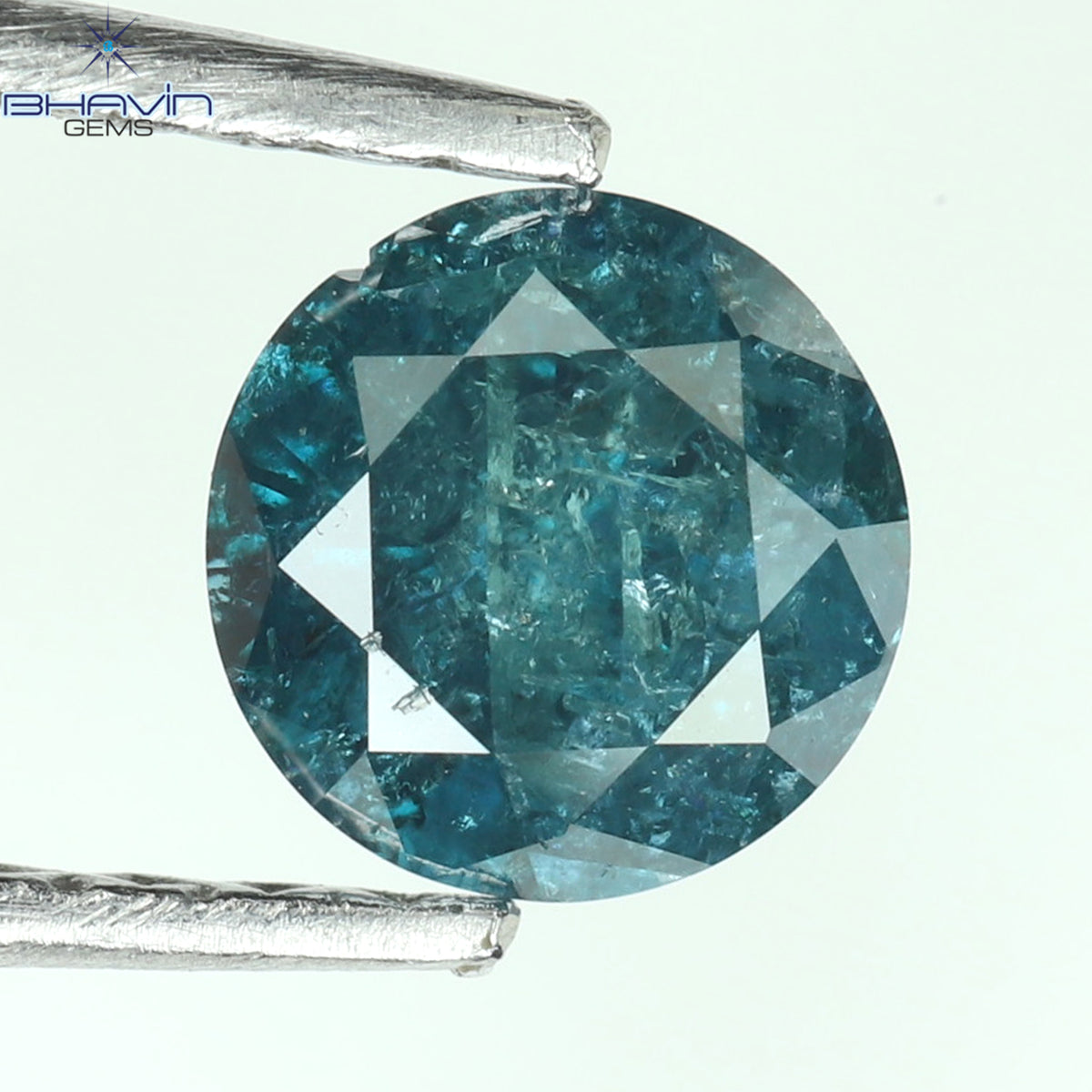 0.42 CT Natural Round Brilliant Cut Diamond Enhanced Blue Color Clarity I3 (4.75 MM)