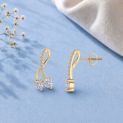 Twisted Double Diamond Drop Earrings