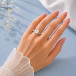 Asscher Cut Lab Grown Diamond Solitaire Engagement Ring
