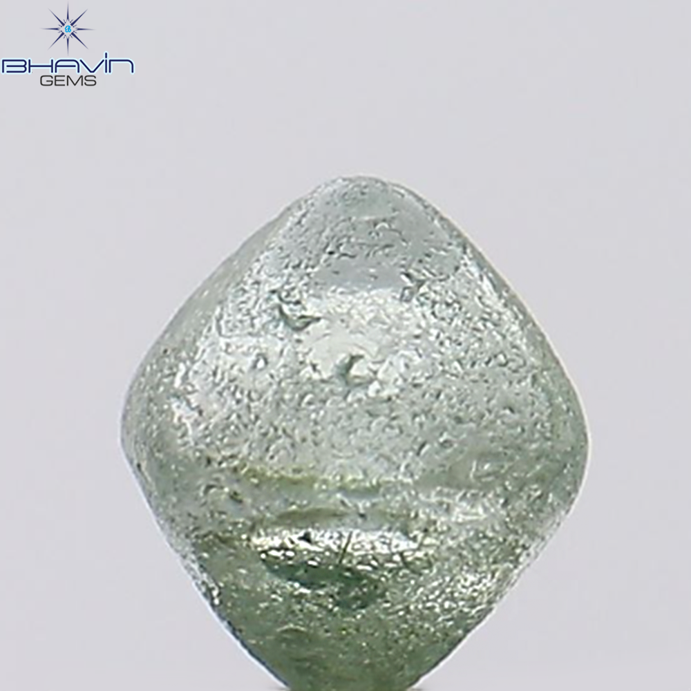 0.65 CT Natural Rough Diamond Enhanced Greenish Blue Color Clarity SI1 (4.26 MM)