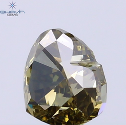 0.41 CT Natural Heart Diamond Green (Chameleon) Color Clarity VS2 (4.52 MM)