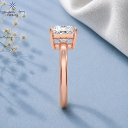 Princess Cut Solitaire Engagement Ring with Classic 4-Prong Basket in Rose Gold
