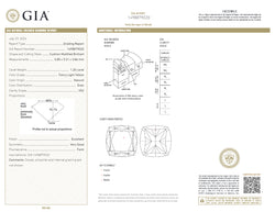GIA Certified 1.20 CT Cushion Diamond Natural Yellow Color VS2 Clarity (5.97 MM)