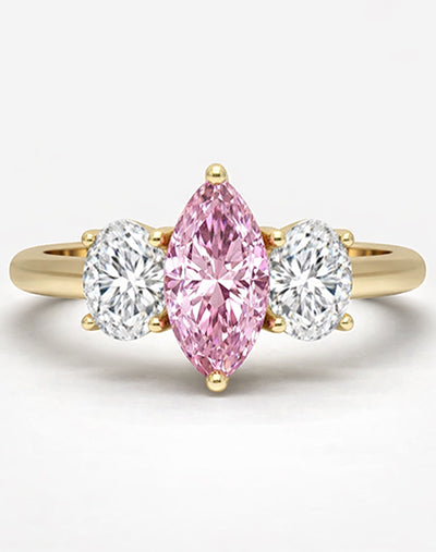 Lab Three Stone Rings
