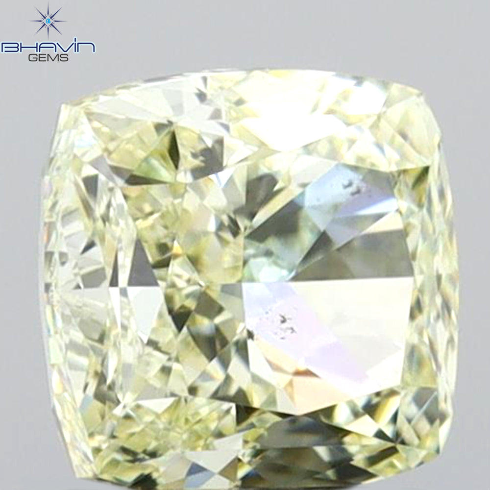 GIA Certified 1.31 CT Cushion Diamond Natural Yellow Color SI1 Clarity (5.87 MM)