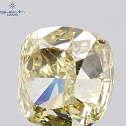 GIA認定 1.27 CT クッションダイヤモンド イエローカラー 天然ダイヤモンド VS1 クラリティ (5.97 MM)