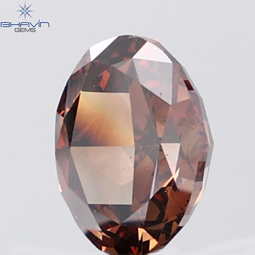 2.10 CT Oval Diamond Natural Orange Brown Color VS2 Clarity (8.79 MM)