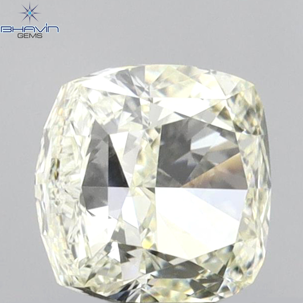 1.00 CT Cushion Shape Natural Diamond Yellow Color VVS1 Clarity (5.32 MM)