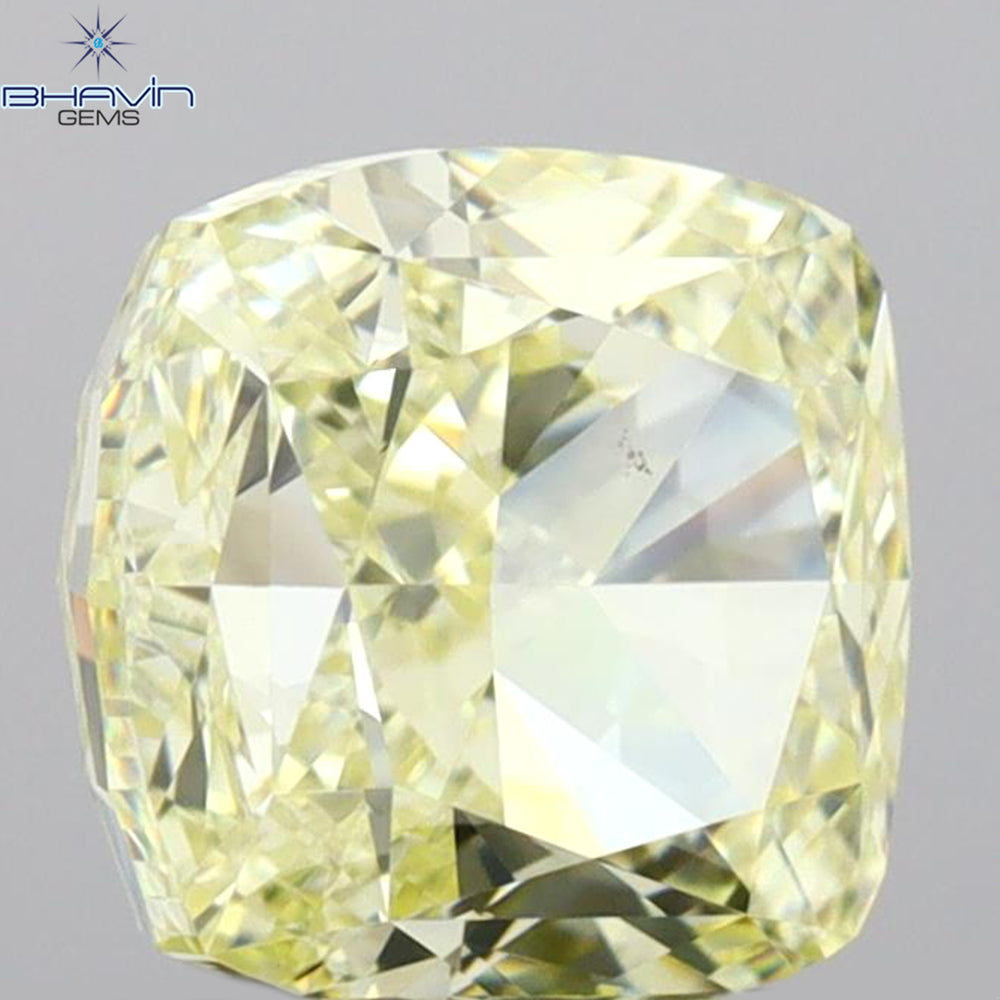 GIA Certified 1.58 CT Cushion Diamond Yellow Color Natural Diamond VS2 Clarity (6.16 MM)