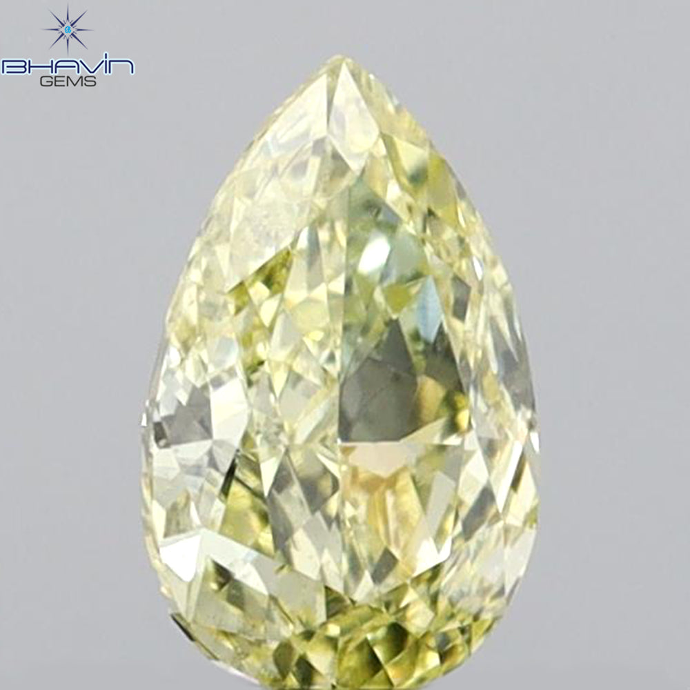 0.32 CT Pear Shape Natural Diamond Yellow Color VS2 Clarity (5.77 MM)