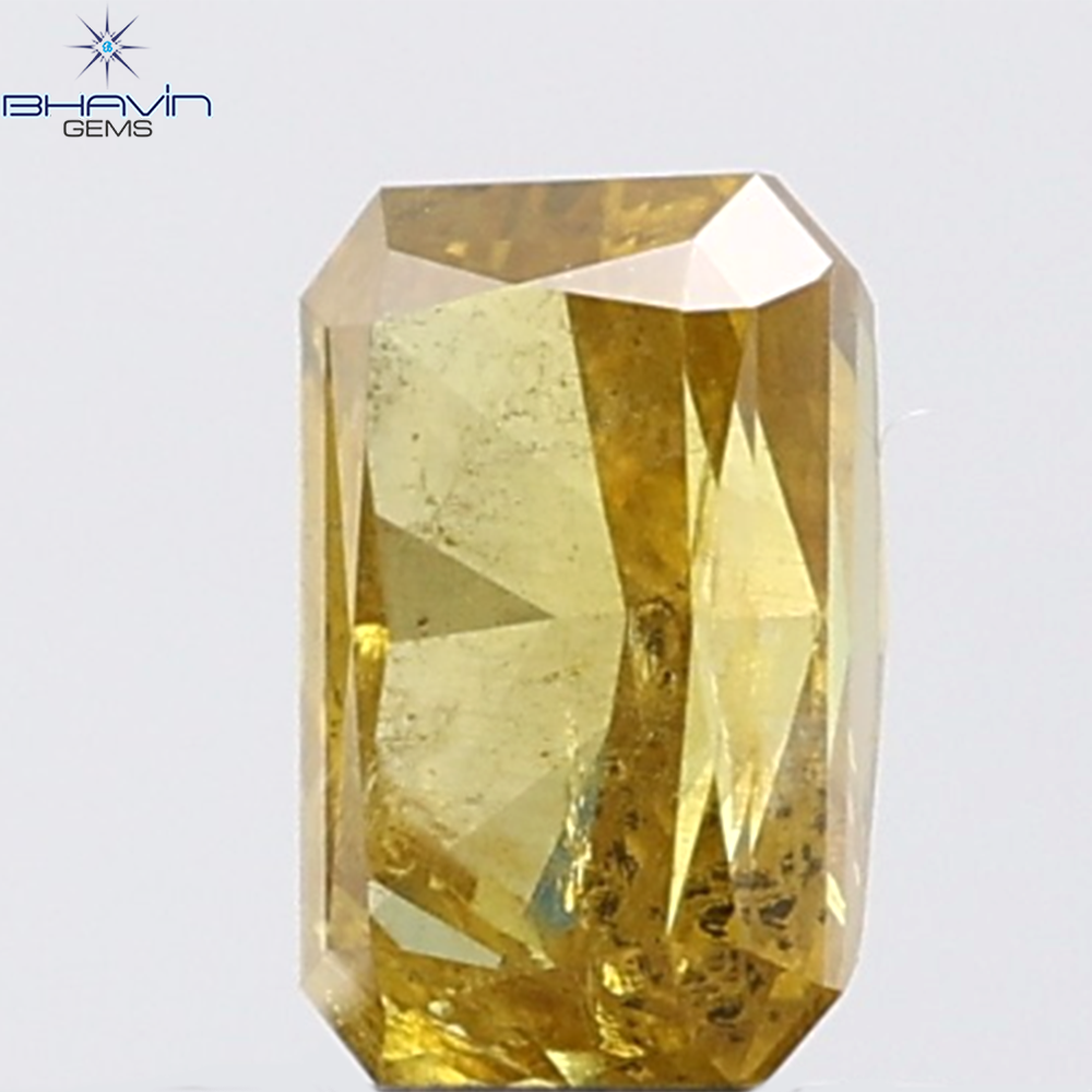1.00 CT Radiant Natural Yellow Diamond I2 Clarity (6.58 MM)