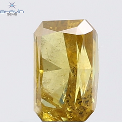 1.00 CT Radiant Natural Yellow Diamond I2 Clarity (6.58 MM)