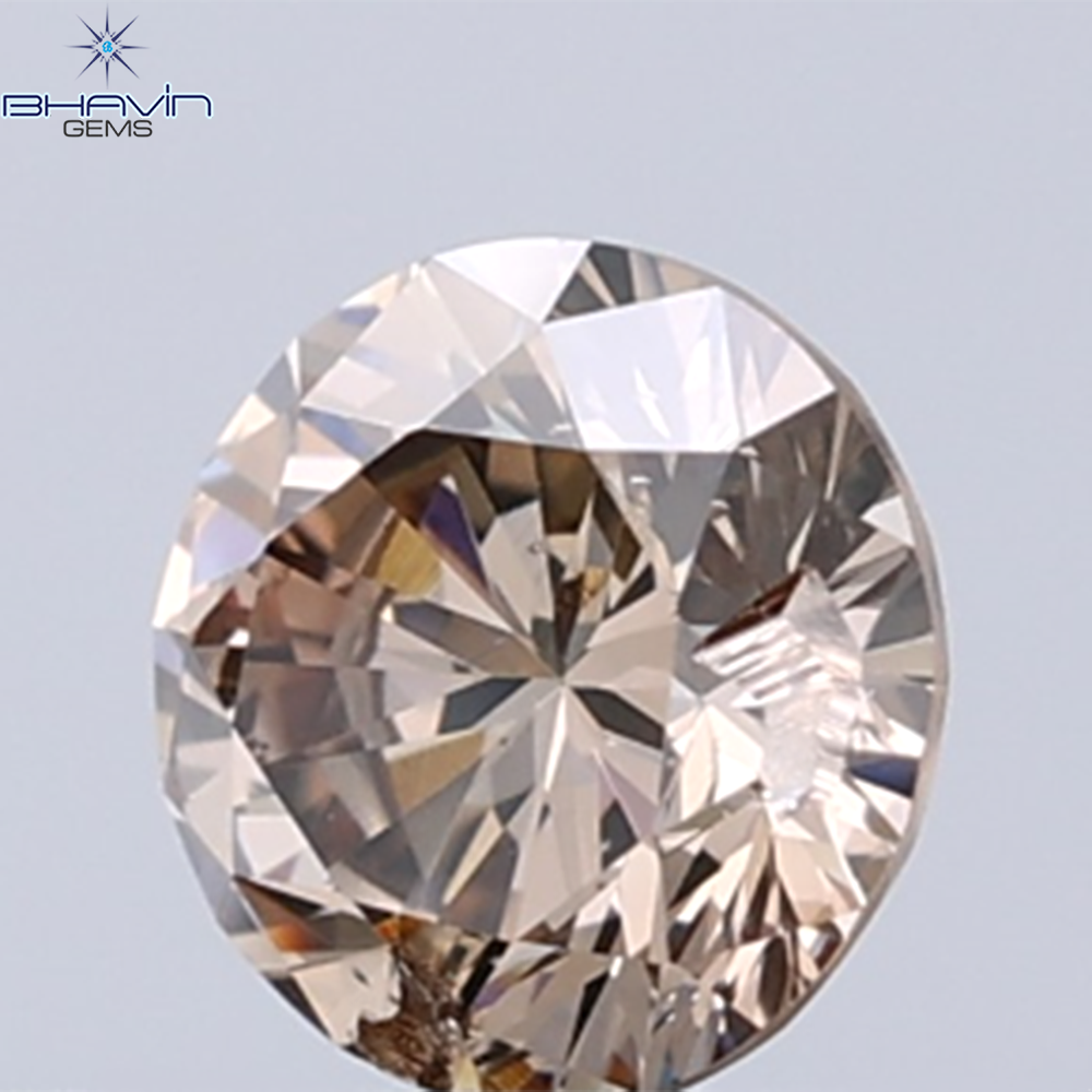 0.34 CT Natural Round Diamond Brown Color Clarity SI1 (4.37 MM)