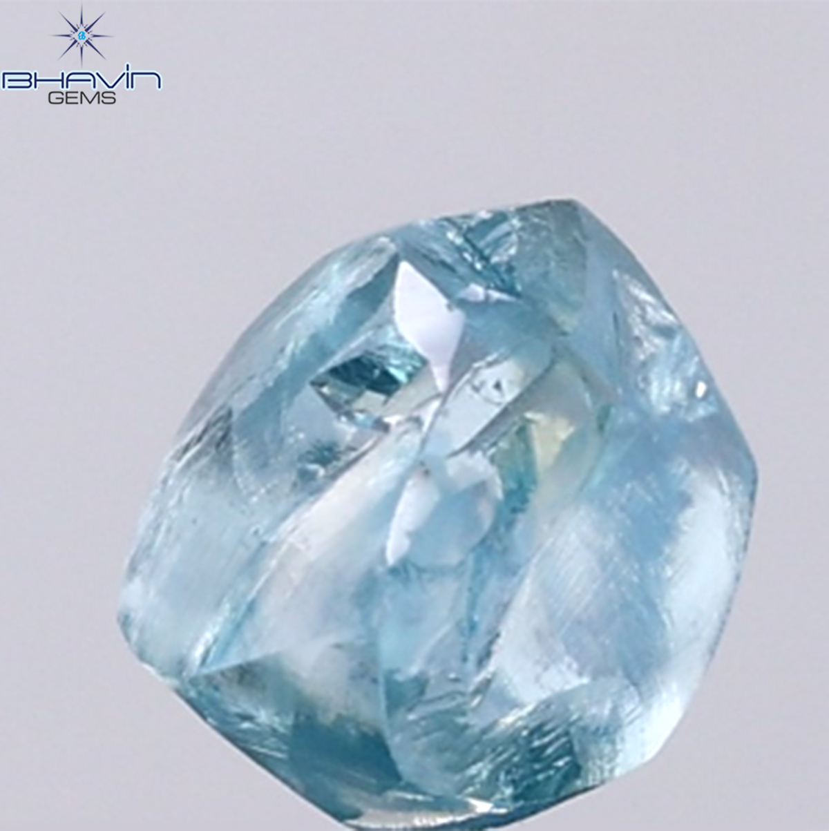 1.56 CT Natural Rough Diamond Enhanced Blue Color Clarity VS (6.74 MM)