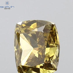 0.29 CT Cushion Shape Natural Diamond Brown Orange Color VS1 Clarity (3.96 MM)