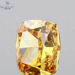 0.14 CT Cushion Shape Natural Diamond Orange Color VS2 Clarity (3.05 MM)