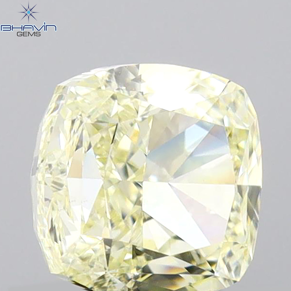 1.02 CT Cushion Shape Natural Diamond Yellow Color VS2 Clarity (5.32 MM)