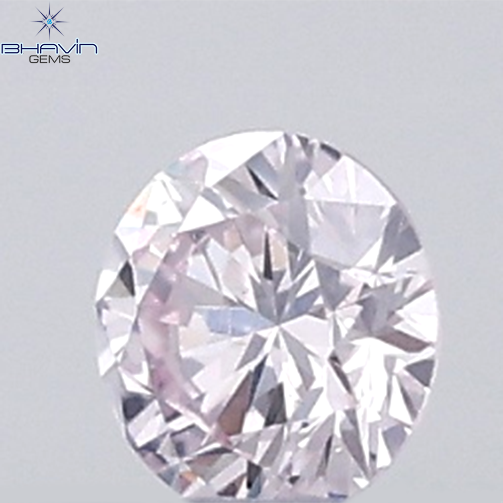 0.04 CT Round Natural Diamond Pink Color SI Clarity