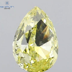 0.50 CT Pear Shape Natural Diamond Yellow Color SI1 Clarity (5.63 MM)