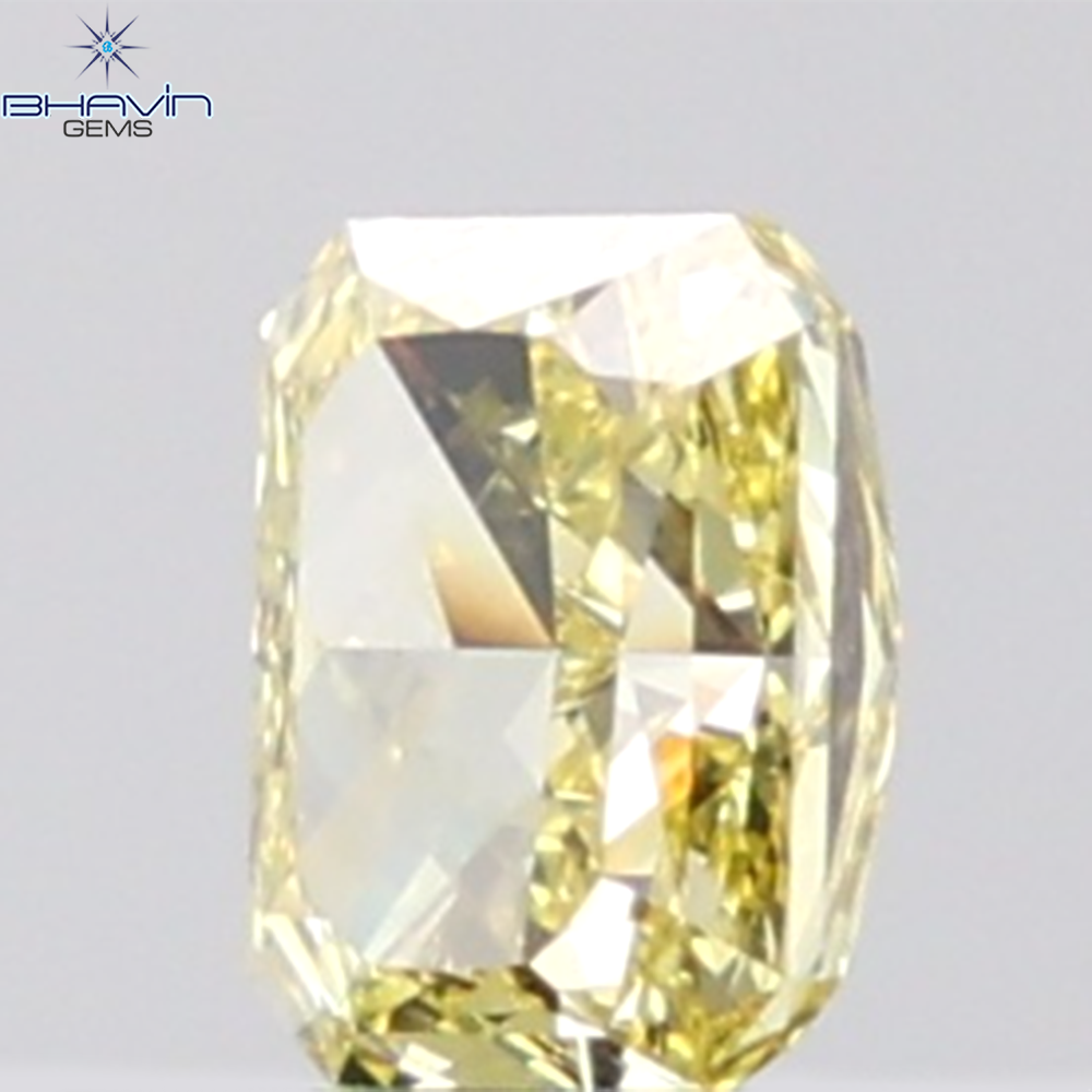 GIA Certified 0.63 CT Radiant Diamond Natural Yellow Color VVS2 Clarity (5.16 MM)