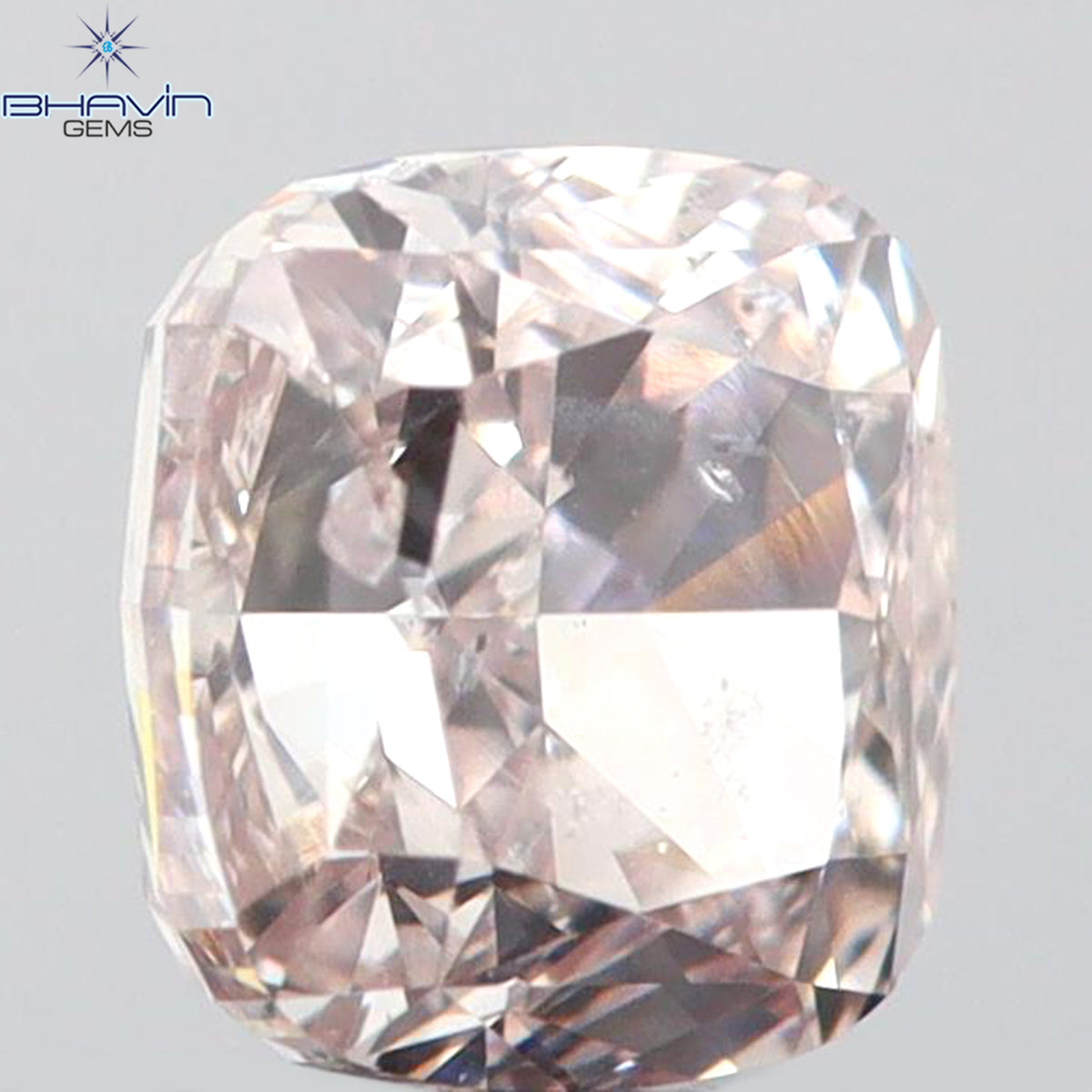 GIA Certified 0.41 CT Natural Cushion Diamond Light Brown-Pink Color Clarity SI2 (4.06 MM)