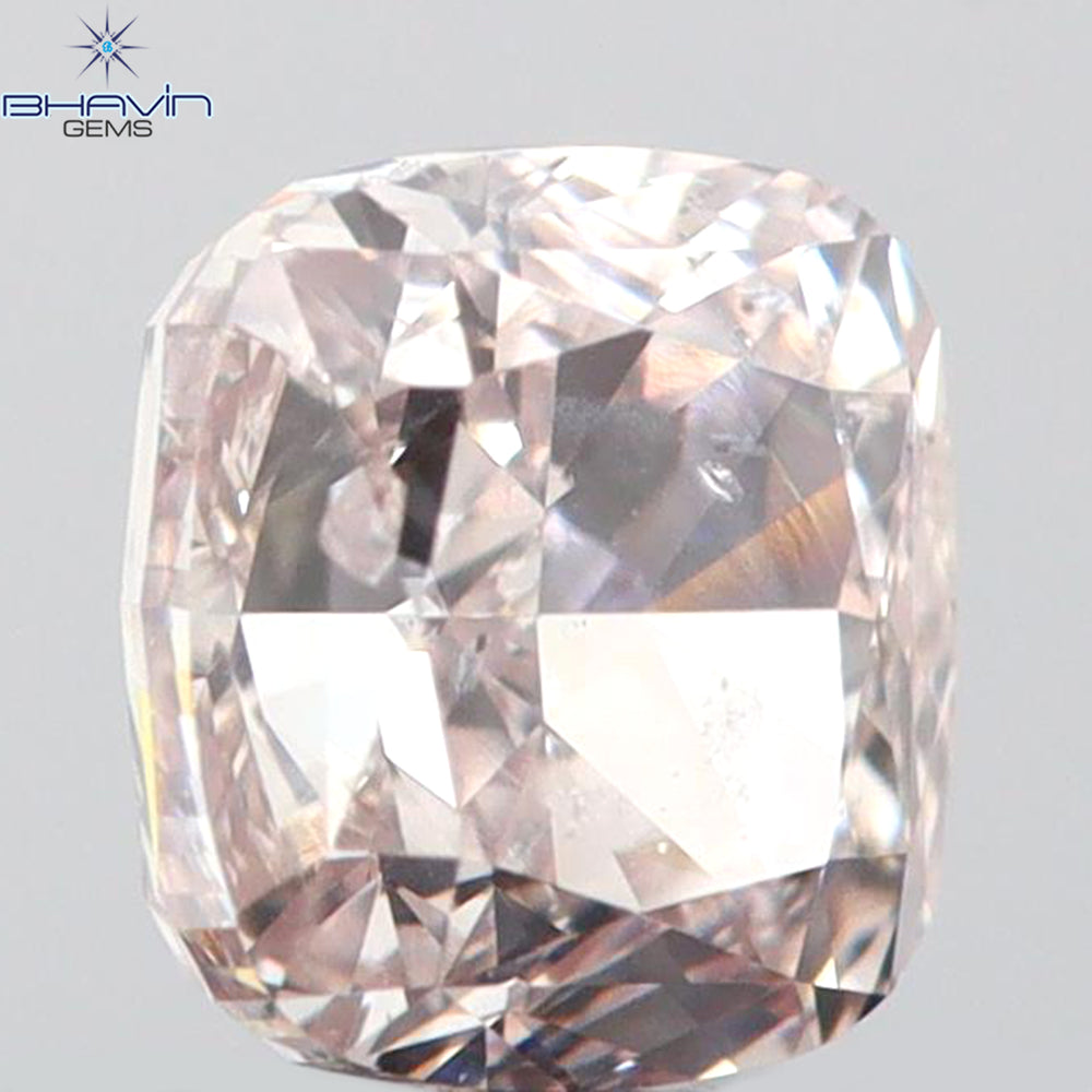 GIA Certified 0.41 CT Cushion Diamond Pink Brown Color Natural Loose Diamond SI2 Clarity (4.06 MM)
