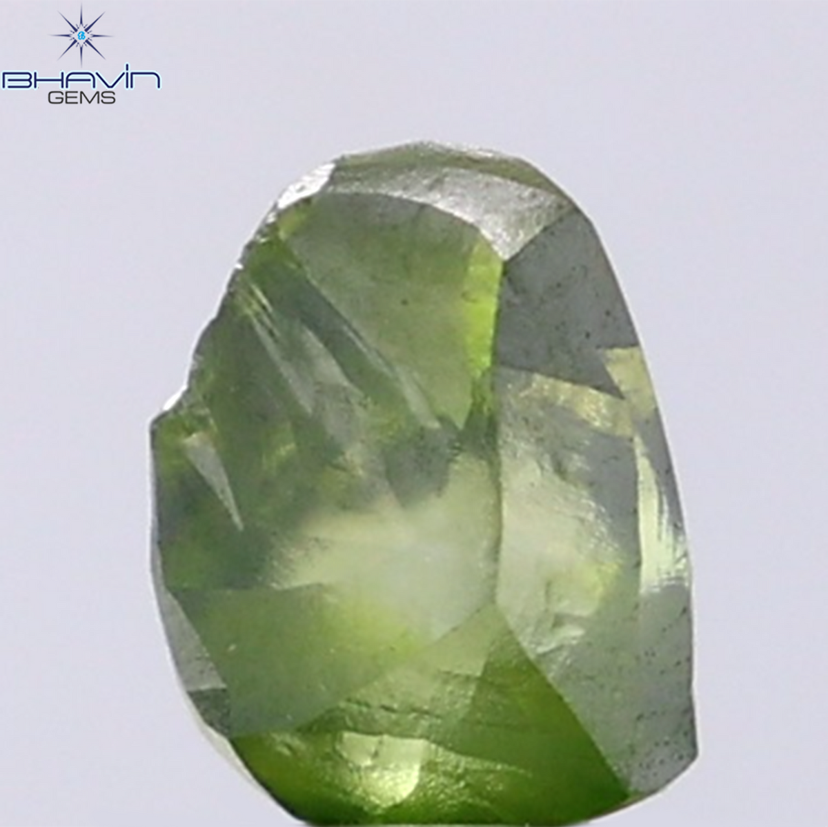 1.71 CT Natural Rough Diamond Enhanced Green Color Clarity VS (7.48 MM)