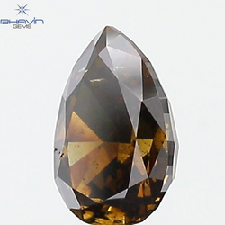 0.66 CT Pear Shape Natural Diamond Brown Color SI2 Clarity (6.68 MM)