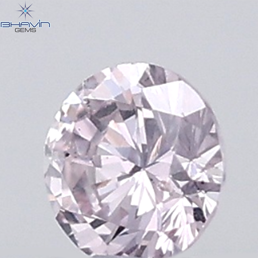 0.18 CT ラウンド ローズ カット シェイプ 天然ダイヤモンド ピンク色 I2 クラリティ (3.86 MM)