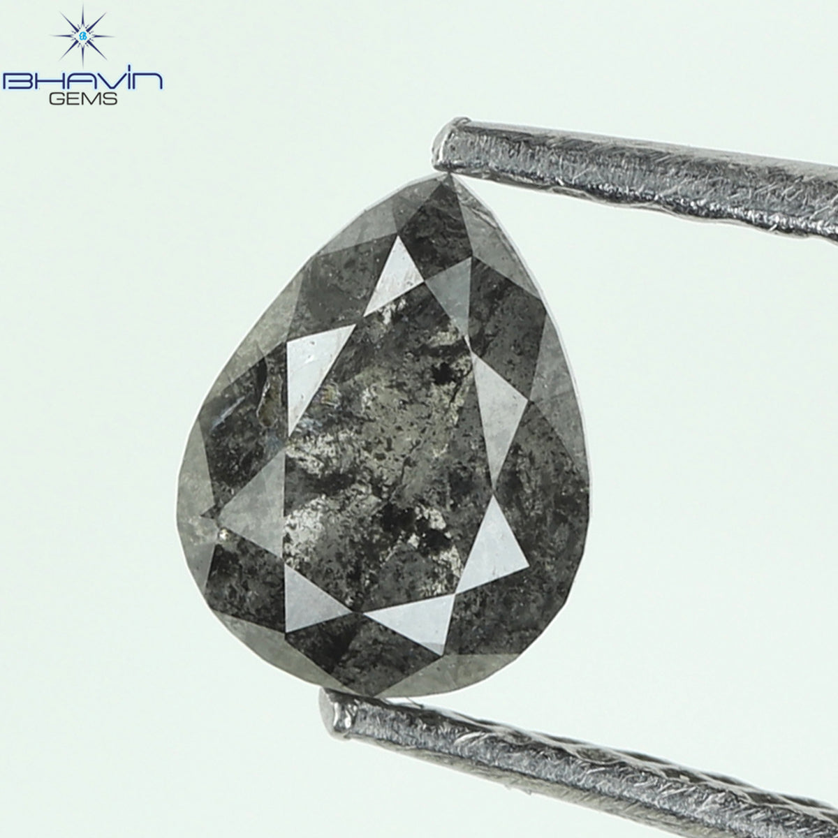 0.50 CT Natural Pear Diamond Salt and Pepper Color Clarity I3 (5.57 MM)