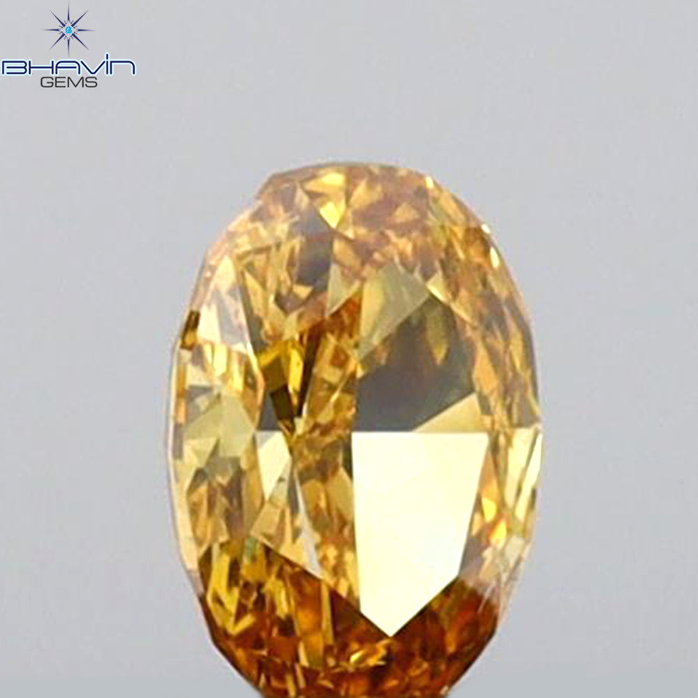 0.17 CT Oval Shape Natural Diamond Orange Color VS1 Clarity (4.05 MM)