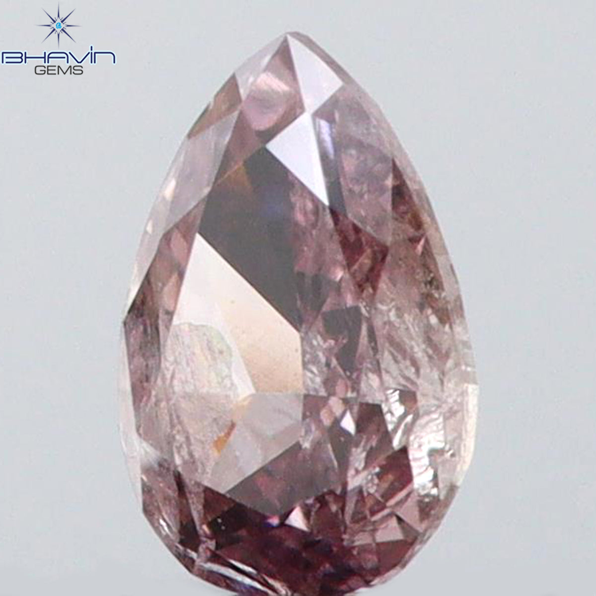 0.09 CT Natural Pear Diamond Pink Color Clarity SI2 (3.54 MM)