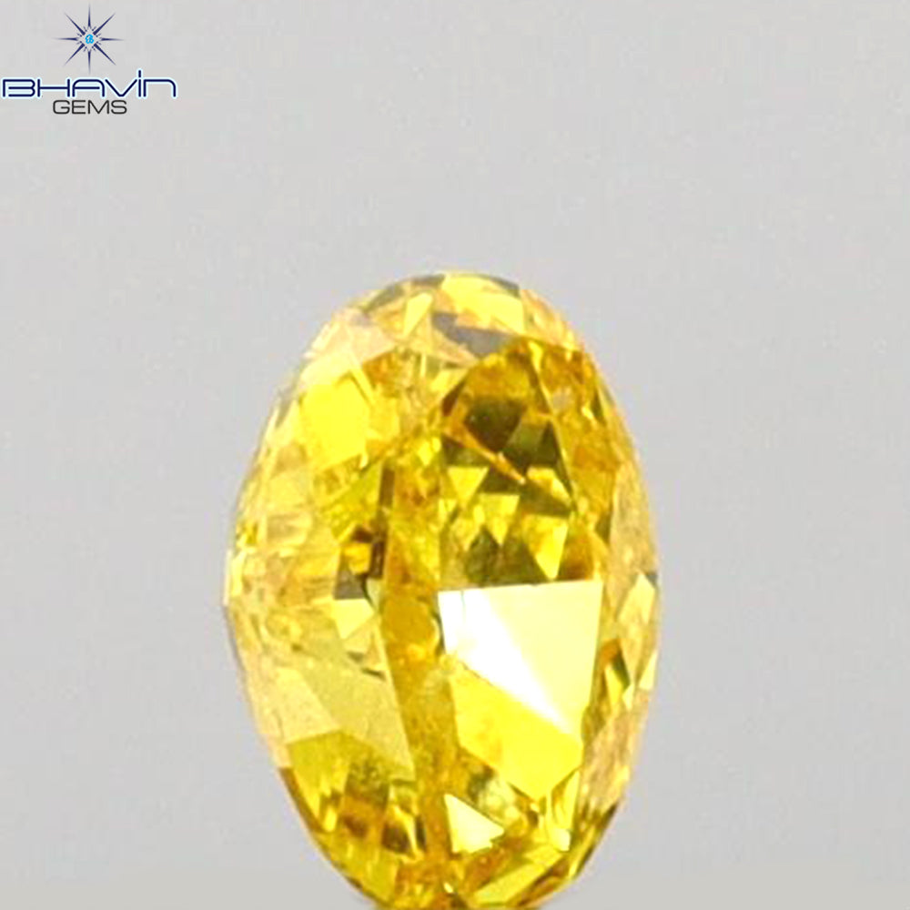 0.11 CT Oval Shape Natural Diamond Yellow Color SI2 Clarity (3.56 MM)