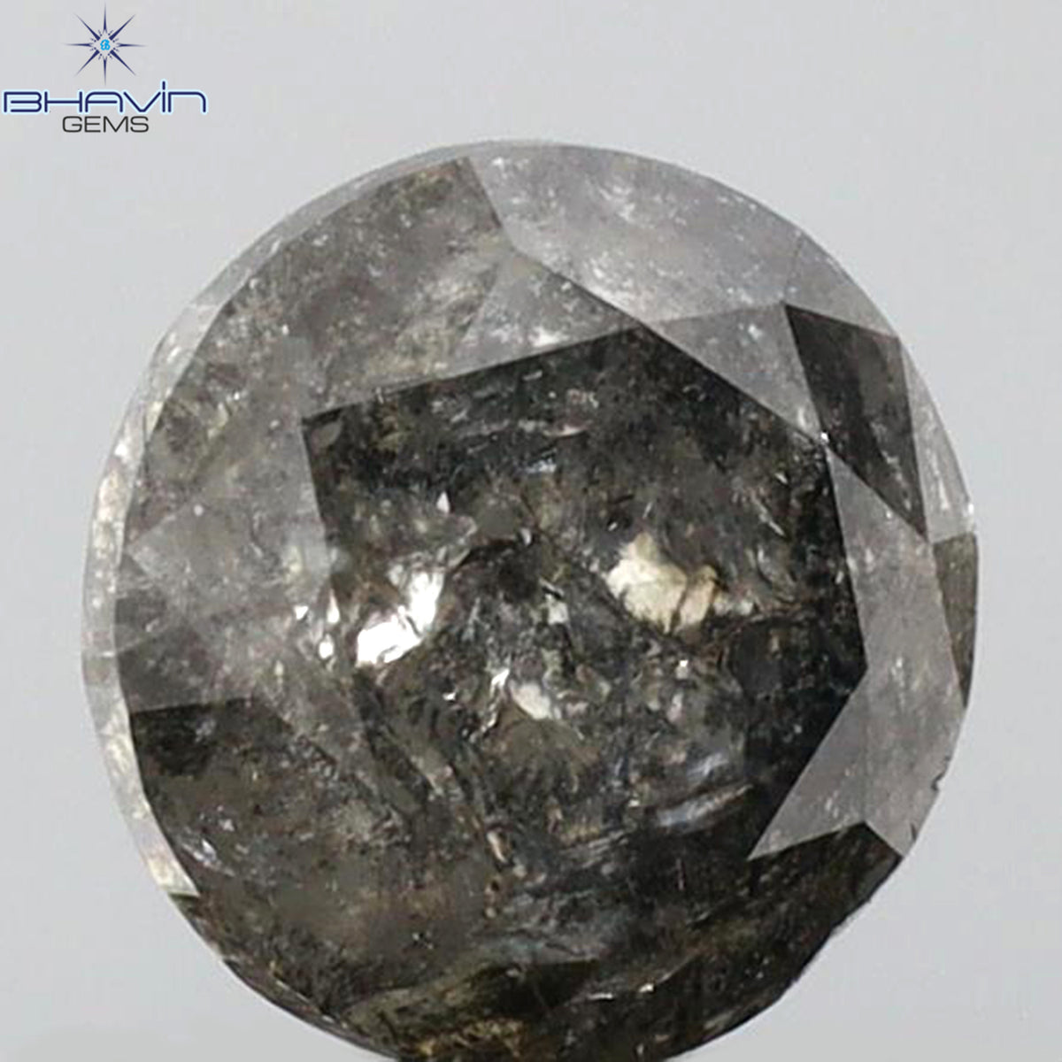 0.99 CT Natural Round Salt And Papper Diamond I3 Clarity (6.00 MM)