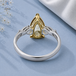 Majestic Yellow Pear Three-Stone Diamond Ring