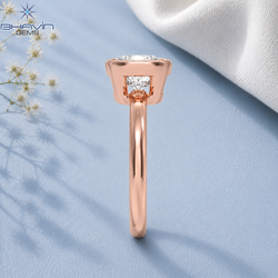 Cushion Cut Bezel Set Solitaire Engagement Ring in Rose Gold