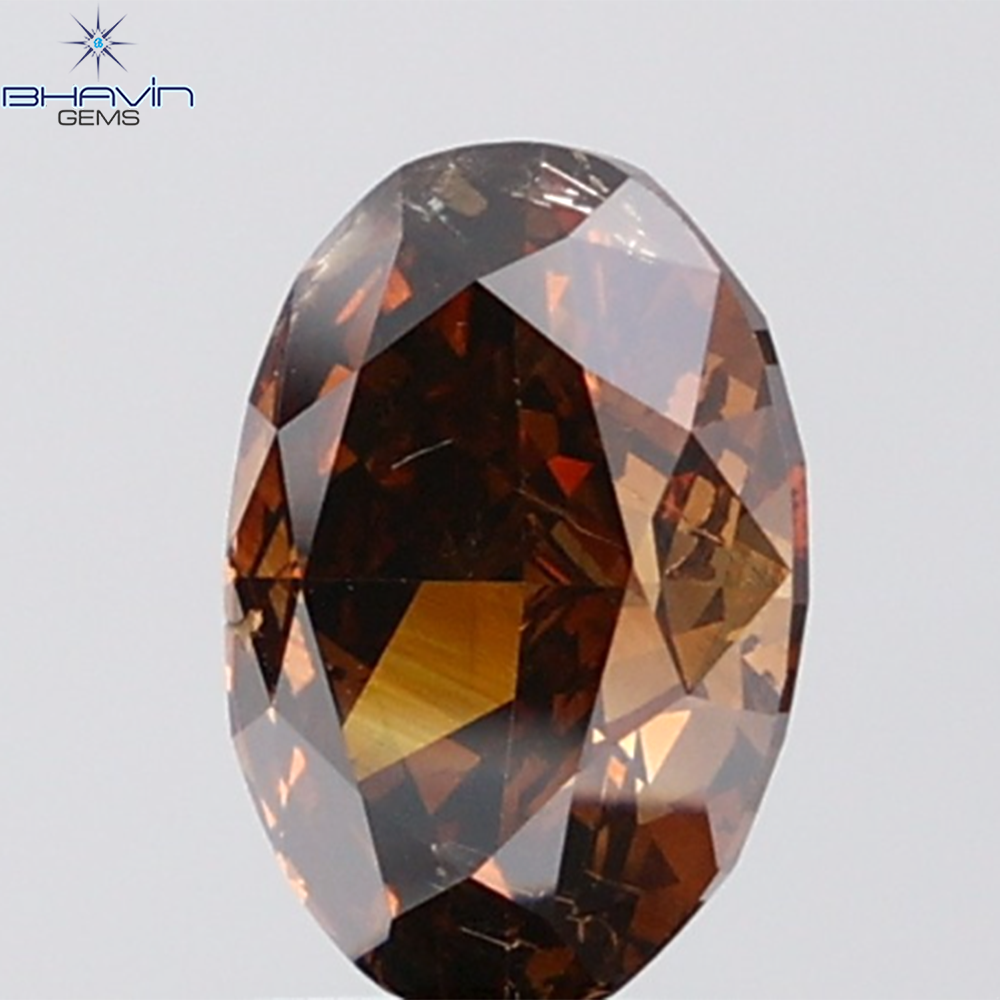 2.02 CT Oval Diamond Natural Reddish Brown Color SI2 Clarity (9.30 MM)
