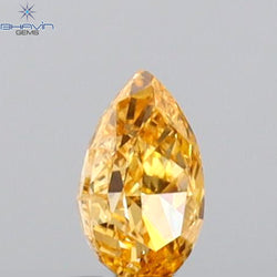 0.13 CT Pear Shape Natural Diamond Orange Color VS1 Clarity (4.00 MM)