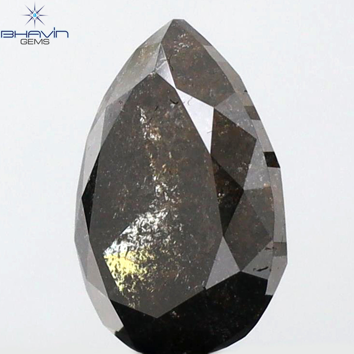 1.26 CT ペアシェイプ 天然ルースダイヤモンド ソルト＆ペッパーカラー I3 クラリティ (6.00 MM)