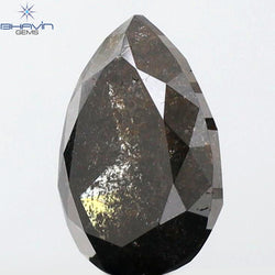 1.26 CT Pear Shape Natural Loose Diamond Salt And Pepper Color I3 Clarity (6.00 MM)