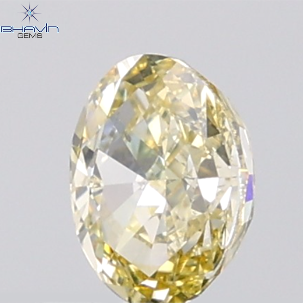 0.80 CT Oval Diamond Natural Yellow Color VS2 Clarity (6.27 MM)
