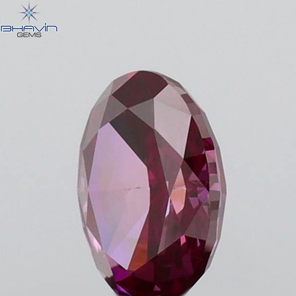 0.39 CT Oval Shape Natural Diamond Pink Color VS1 Clarity (5.24 MM)