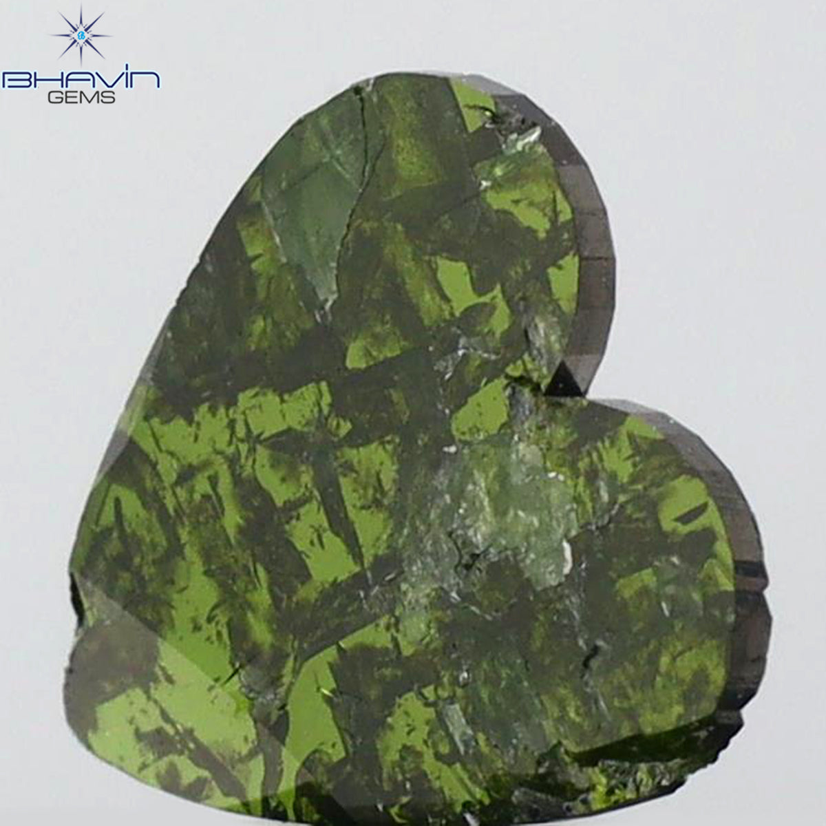 0.50 CT Heart Diamond Enhanced Green Color Clarity I3 (7.51 MM)