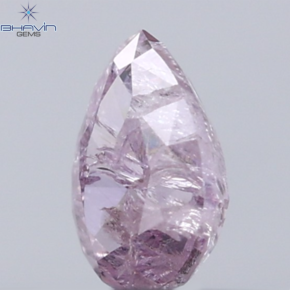0.24 CT Pear Diamond Natural Pink Color I3 Clarity (4.63 MM)