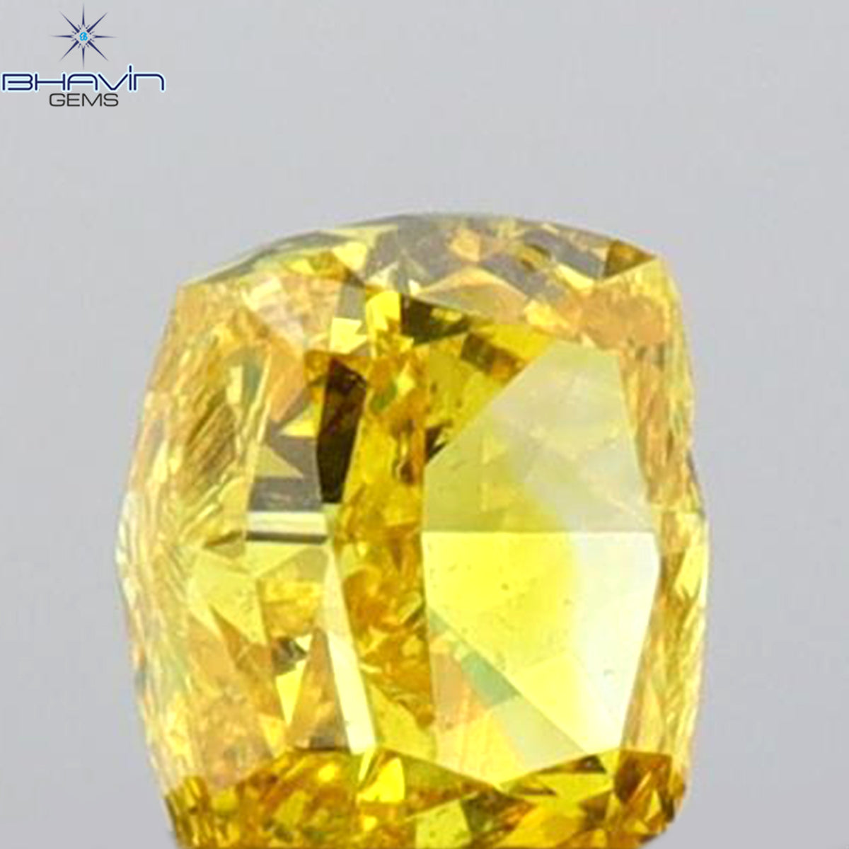 GIA Certified 0.25 CT Cushion Natural Diamond Orange Yellow Color I1 Clarity (3.67 MM)