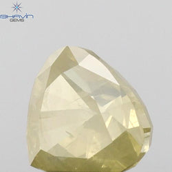 0.74 CT Heart Shape Natural Diamond Green Yellow Color I3 Clarity (5.20 MM)