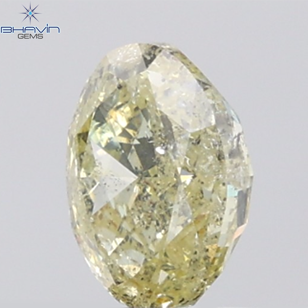1.49 CT Oval Diamond Natural Yellow Color I1 Clarity (7.76 MM)