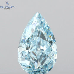 0.81 CT Pear Shape Natural Diamond Blue Color VS1 Clarity (7.50 MM)