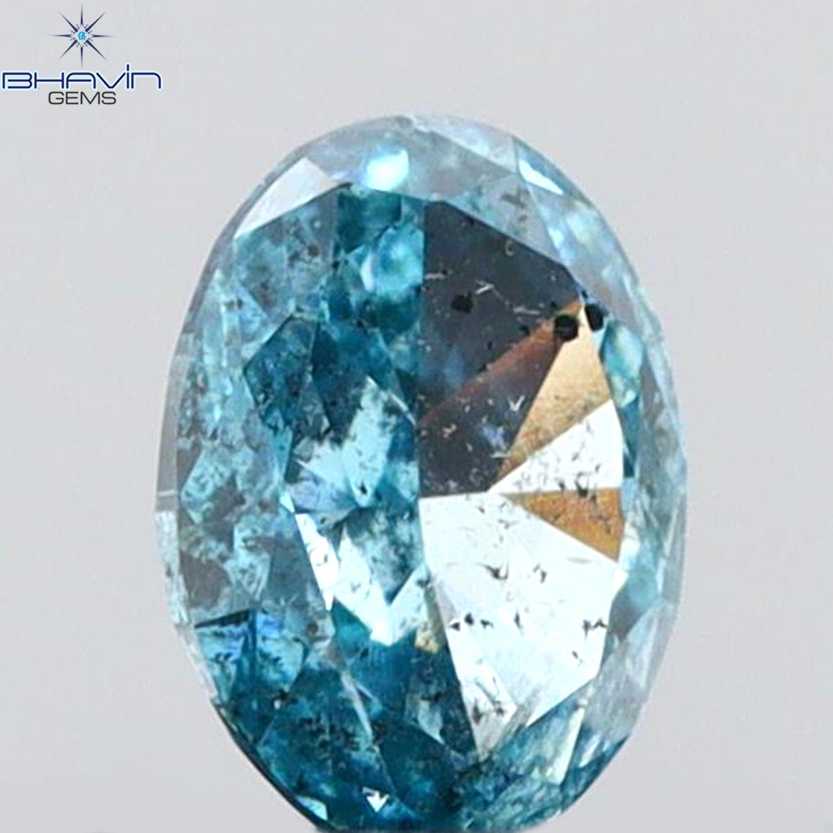 0.18 CT Natural Oval Diamond Enhanced Intense Blue Color Clarity SI2 (4.02 MM)