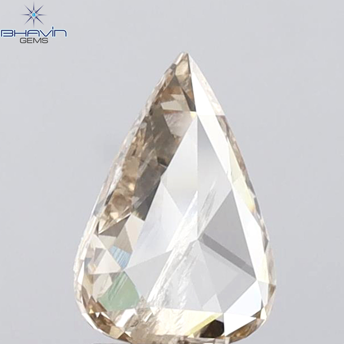 1.28 CT ペアシェイプ 天然ダイヤモンド オレンジブラウンカラー I2 クラリティ (9.91 MM)